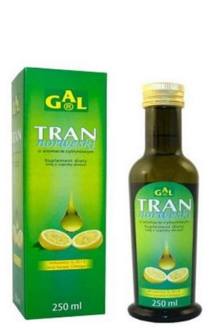 Tran Norweski o Aromacie Cytrynowym 250 ml