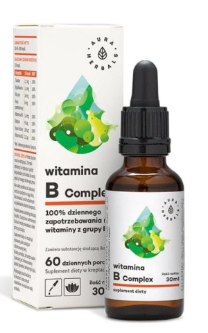 Witamina B Complex w kroplach 60 porcji (30ml) Aura Herbals