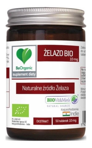 BeOrganic Żelazo Bio 10 mg 50 tabletek