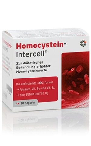 Homocystein-Intercell -Innowacyjna formuła metabolizm Homocysteiny 90 kapsułek