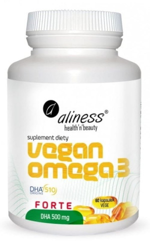 Aliness Vegan Omega-3 FORTE DHA 500mg 60 kaps