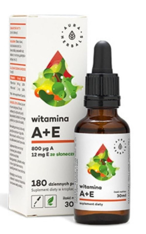 Witamina A + E (800 µg A+12 mg E ) krople 30ml Aura Herbals