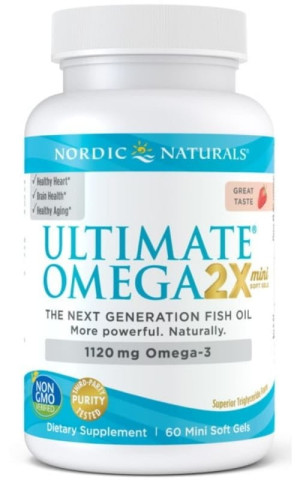 Ultimate Omega 2X Mini 1120 mg truskawka (60 mini softgels) Nordic Naturals