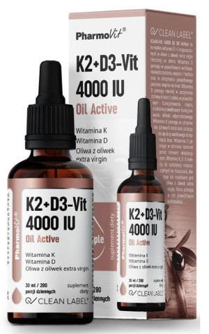 Pharmovit Clean Label K2+D3-Vit 4000 IU Oil Active 30 ml