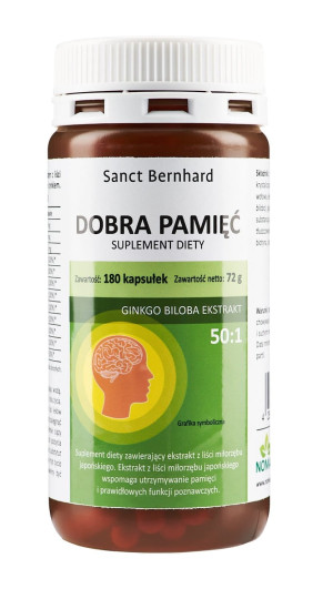 Dobra pamięć 180 kapsułek Sanct Bernhard