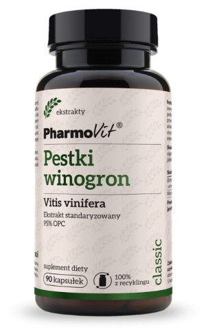 Pharmovit Classic Pestki Winogron Stand. 95% OPC 90 kaps.