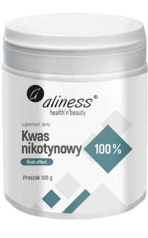 Aliness Kwas nikotynowy czysty proszek 100% flush effect 100 g