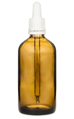 Buteleczka szklana brązowa 100 ml + Pipeta Biała ChemWorld