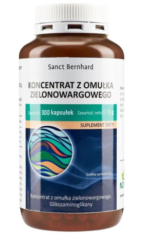 Omułek Zielonowargowy Ekstrakt (500 mg) 300 kaps Sanct Bernhard