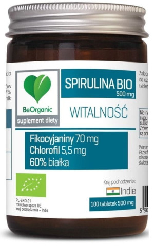 BeOrganic Spirulina BIO 500 mg 100 tabletek