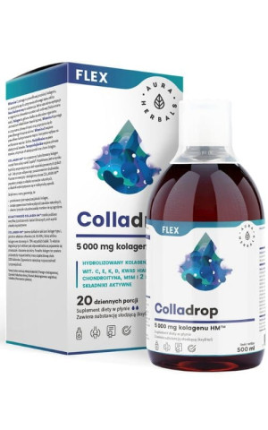 Colladrop Flex, kolagen morski 5000 mg, płyn 500 ml, Aura Herbals