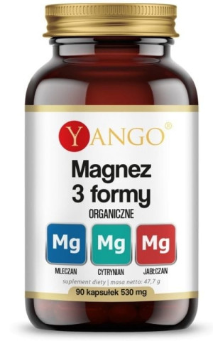 Yango Magnez 3 formy (Cytrynian, jabłczan, mleczan) 90 kapsułek