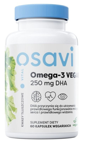 Osavi Omega-3 vegan 250 mg DHA 60 kaps