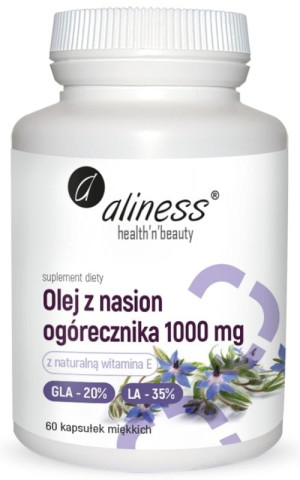 Aliness Olej z nasion ogórecznika 20%/35% 1000 mg 60 kaps