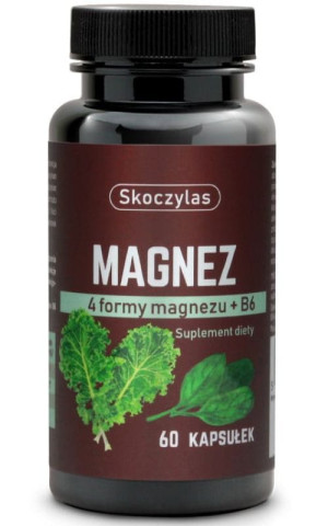 Skoczylas Magnez 4 formy - szpinak, jarmuż 60 kapsułek