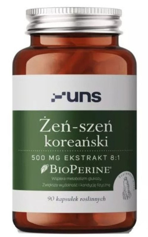 Żeń-szeń koreański 500mg 90 kapsułek UNS