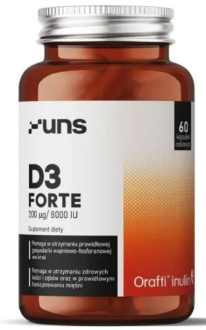 Witamina D3 Forte 200 µg / 8000 IU 60 kapsułek UNS