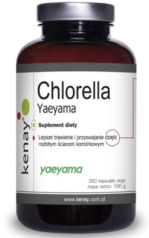 Kenay Chlorella Yaeyama rozbite ściany komórkowe 360 tabletek