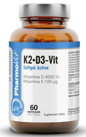 Pharmovit Clean Label K2 + D3 4000 IU Vit Softgel Active 60 kaps