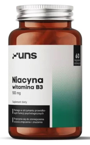 Witamina B3 niacyna 500mg 60 kapsułek UNS