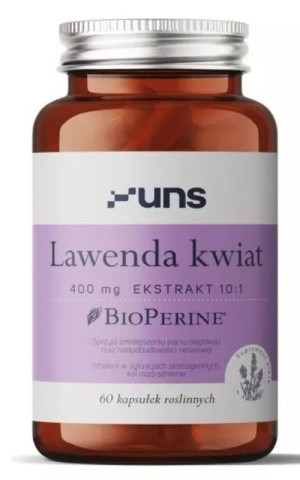 Lawenda kwiat 400mg 60 kapsułek UNS