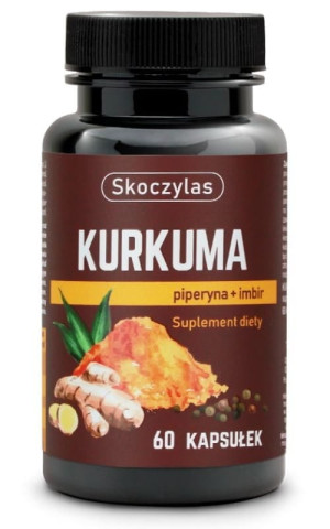 Skoczylas Kurkuma, piperyna, imbir, resweratrol i kwercetyna 60 kapsułek