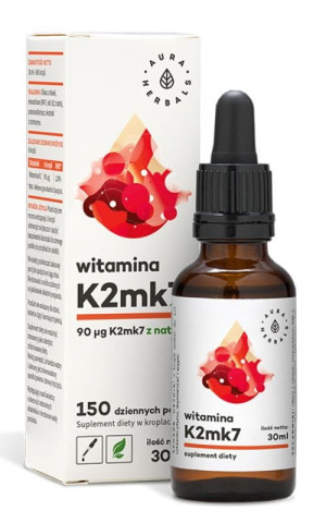 Witamina K2mk7 (Natto) w Kroplach 150 porcji (30ml) Aura Herbals