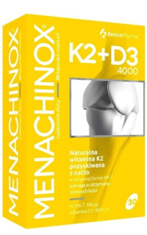Menachinox K2+D3 forte 30 kapsułek Xenico Pharma