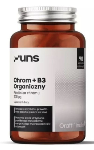 Chrom organiczny + witamina B3, 90 kapsułek UNS