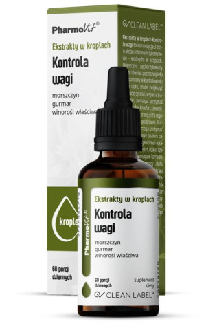 Pharmovit Clean Label Ekstrakty w kroplach Kontrola Wagi 30 ml