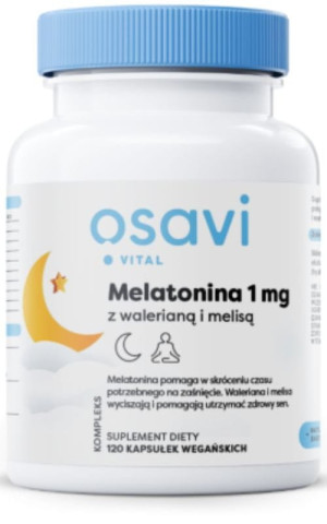Osavi Melatonina 1 mg z walerianą i melisą 120 kapsułek