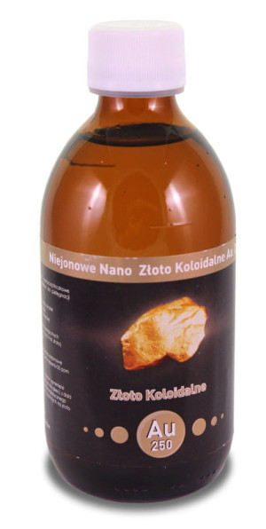 Nano Złoto koloidalne Niejonowe AU 250 - 25 ppm 300ml Vitacolloids