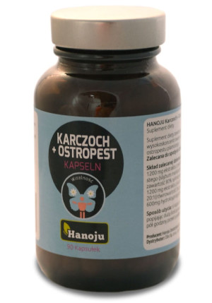 Ostropest Plamisty 200mg + Karczoch 200mg ekstrakt 90 kap. Hanoju