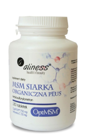 Aliness MSM Siarka Organiczna OptiMSM PLUS 180 tabl