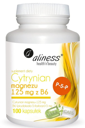 Aliness Cytrynian Magnezu 125 mg z B6 (P-5-P) 100 kaps