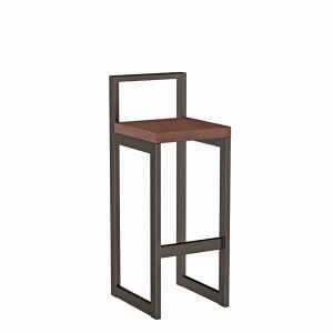 Metalowy Hoker loft z oparciem - Wenge - YRKE
