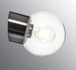 Ifö Classic Glob Sned Svart/Klarglas 150Mm Ip54 | Badrumsbelysning | Badrumslampa Vägg | Badrumsskåp Med Belysning | Belysning Badrum