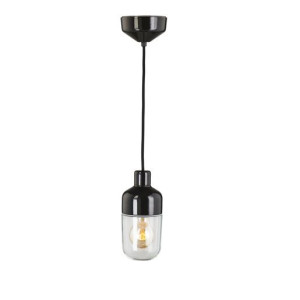 Ifö Ohm Pendel 100/215 Svart/Klar Ip44 | Badrumsbelysning | Badrumslampa Vägg | Badrumsskåp Med Belysning | Belysning Badrum