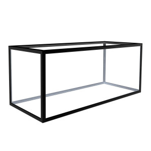 Akvarium - Svart aluminium - 110x45x45 cm - 222 liter