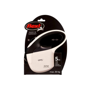 Flexi Koppel One - 5M band - Vit/Svart - Max 30 kg