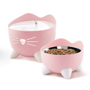 Catit Pixi Combo Pack - Vattenfontän & Skål - Rosa