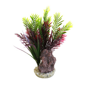 Plastväxt Palm & Sten - 26 cm