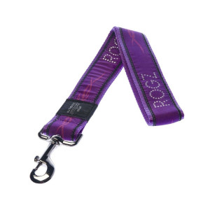 Rogz Kortkoppel - XXL - Purple Chrome - 40 mm x 50 cm