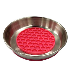 Kattskål Rostfri Slowfeeder - Rosa - 500 ml