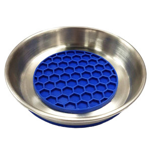 Kattskål Rostfri Slowfeeder - Blå - 500 ml