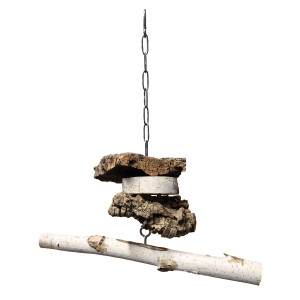 Fågelleksak med sittpinne - 30 cm