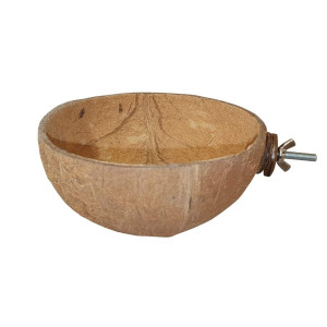 Matskål av kokosnötskal + fäste - 30 cm