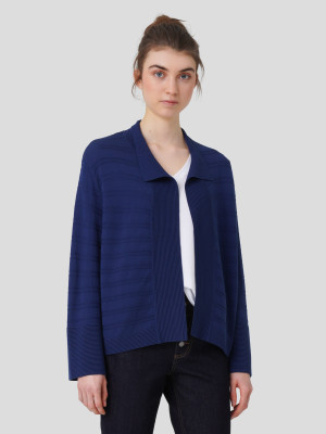 Lion of Porches Cardigan Curto Aberto Azul Porto