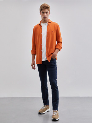 Lion of Porches Calças de ganga para homem slim fit de algodão Marinho