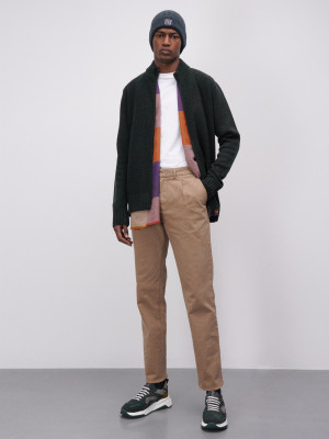 Lion of Porches Calças para homem chino regular fit Bege Camel